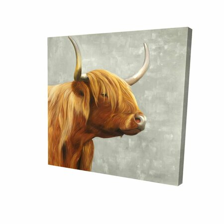 FONDO 12 x 12 in. Beautiful Higland Cattle-Print on Canvas FO2774639